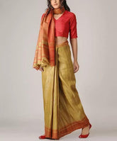 Tussar ghicha silk saree silkzon.in